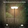 Outdoor Rattan Solar Powered Floor Lamp IP65 Waterproof LED Light for Garden Yard Terrance Patio - black