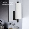 Paper Towel Holder Under Cabinet, Adhesive Stailess Steel Paper Towel Rolls Holder Wall Mount for Kitchen Bathroom - Black