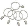 10 Pack Curtain Rings with Clips, Curtain Clip Rings Hooks, Drape Sliding Eyelet Rings - Silver - 32mm