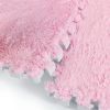 Living Room Carpet Tiles Interlocking Level Loop Square Carpet Tiles Area Rugs Play Mat - Pink - 30pcs