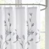 Floral Printed Burnout Shower Curtain - as Pic