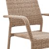Manhattan Comfort Genoa Patio Dining Armchair in Nature Tan Weave - Default Title