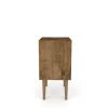 Manhattan Comfort Liberty Mid-Century Modern Nightstand 1.0 with 1 Cubby Space and 1 Drawer in Rustic Brown - Default Title