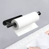 Paper Towel Holder Under Cabinet, Adhesive Stailess Steel Paper Towel Rolls Holder Wall Mount for Kitchen Bathroom - Black