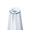 White Ceramic Vase with Gold Geometric Accent Design - Elegant and Versatile Home Decor - as Pic