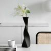 Creative Floor Vase Tall Ceramic Vase Black And White Nordic Simple Spiral Vase Living Room Desktop Ceramic Ornaments Home Decor - Basic black - China