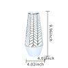 White Ceramic Vase with Gold Geometric Accent Design - Elegant and Versatile Home Decor - as Pic