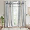 Cotton Printed Curtain Panel with Chenille Stripe and Lining - as Pic