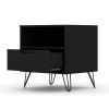 Manhattan Comfort Rockefeller 1.0 Mid-Century- Modern Nightstand with 1-Drawer in Black - Default Title