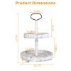 2 Tier Serving Tray Round Farmhouse Kitchen Table Tray Stand Food Fruits Cupcake Display Coffee Countertop Tray - White