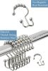 Double Shower Curtain Hooks Stainless Steel Rolling Shower Rings for Curtain Rod, Set of 12Pcs - Matte Nickel - 12 Pieces Hooks