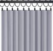 10 Pack Curtain Rings with Clips, Curtain Clip Rings Hooks, Drape Sliding Eyelet Rings - Black - 45mm