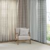 Plaid Rod Pocket and Back Tab Curtain Panel with Fleece Lining - as Pic