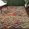 Stylish Classic Pattern Design Floral Damask High-Low Indoor Outdoor Area Rug - As pic show - 5' X 8'