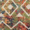 Stylish Classic Pattern Design Floral Damask High-Low Indoor Outdoor Area Rug - As pic show - 5' X 8'