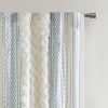 Cotton Printed Curtain Panel with Chenille Stripe and Lining - as Pic