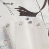 Muwago Silhouette Flower Shower Curtains Polyester Fabric Plants Brown Beige Leaves Waterproof Mildew Floral Bathroom Curtains - W78"*H72"