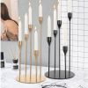 5 Head Luxury Metal Candle Holders Exquisite Candlestick Candle Stand Wedding Table Centerpieces Christmas Home Party Decoration - 5 heads Black - CN