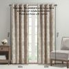 Knitted Jacquard Paisley Total Blackout Grommet Top Curtain Panel(Only 1 Pc Panel - as Pic