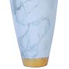 Elegant Celadon Marble Ceramic Vase with Gold Accents - Timeless Home Decor - as Pic