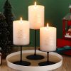 3Pcs Metal Candle Holders Iron Pillar Candle Plate Candle Stand Candlestick Table Centerpieces Wedding Party Festival Home Decor - B-black - CN