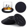 1pc Silicone Mat Heat Resistant Cup Mat Coasters Round Non-slip Table Placemat Tools - Gray