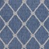 Home Decor Indoor/Outdoor Accent Rug Natural Stylish Classic Pattern Design - Navy|White - 5'3" X 7'0"