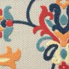 Stylish Classic Pattern Design Floral Damask High-Low Indoor Outdoor Area Rug - Navy|Orange - 3'6" X 5'6"