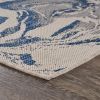 Home Decor Indoor/Outdoor Accent Rug Natural Stylish Classic Pattern Design - White|Navy - 7'6" X 9'5"