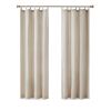 Faux Linen Tab Top Fleece Lined Curtain Panel(Only 1 Pc Panel) - as Pic