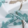 Muwago Silhouette Dandelion Floral Plants Printed Shower Curtain Bathing Cover Polyester Waterproof Blue Leaves Bathroom Curtain - W78"*H78"