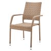 Manhattan Comfort Genoa Patio Dining Armchair in Nature Tan Weave - Default Title