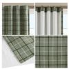 Plaid Faux Leather Tab Top Curtain Panel with Fleece Lining(Only 1 Pc Curtain Panel) - as Pic