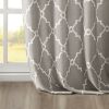 Fretwork Print Grommet Top Window Curtain Panel(Only 1 Pc Panel) - as Pic