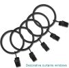 10 Pack Curtain Rings with Clips, Curtain Clip Rings Hooks, Drape Sliding Eyelet Rings - Black - 45mm