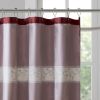 Faux Silk Embroidered Floral Shower Curtain - as Pic