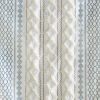 Cotton Printed Curtain Panel with Chenille Stripe and Lining - as Pic
