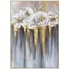 Foil golden flowers hand painted oil painting on canvas abstract large painting wall picture for home office decor - 100x150cm