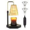 Candle Warmer Lamp Dimmable And Timer Candle Warmer Height Adjustable For Jar Scented Candles For Home Decor Amber Glass And Black Base - Black