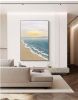 Hand painted oil painting sunrise seascape sailboat home decoration wall art canvas hanging painting - 50x70cm