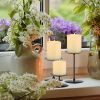 3Pcs Metal Candle Holders Iron Pillar Candle Plate Candle Stand Candlestick Table Centerpieces Wedding Party Festival Home Decor - A-golden - CN