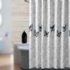 Butterfly Shower Curtain Grey Bath Curtains Polyester Waterproof, 180x180 cm - Default