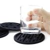 1pc Silicone Mat Heat Resistant Cup Mat Coasters Round Non-slip Table Placemat Tools - Gray